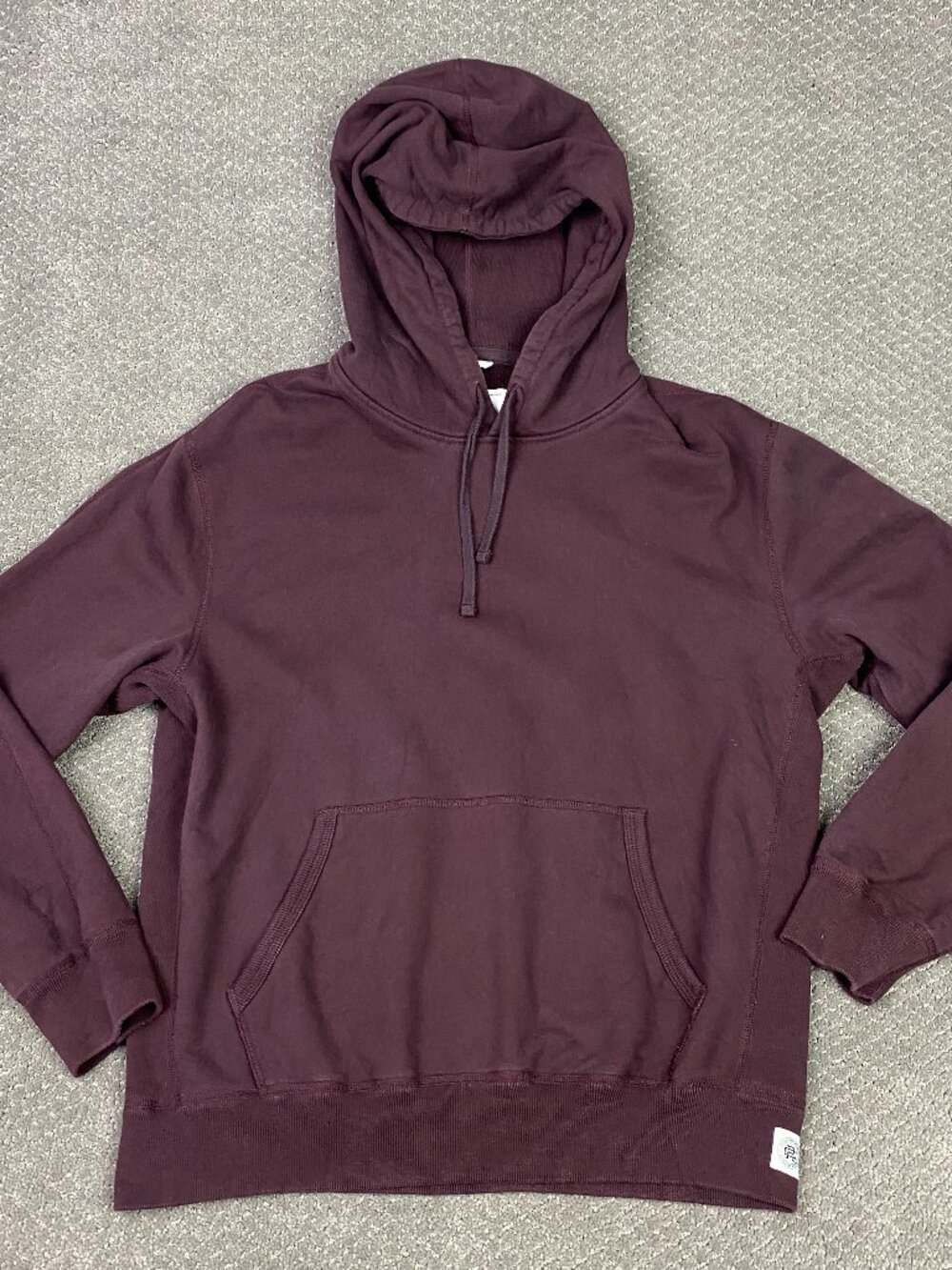 Reigning Champ Midweight Terry Hoodie Mens Large Fits Medium Coffee Burgundy
